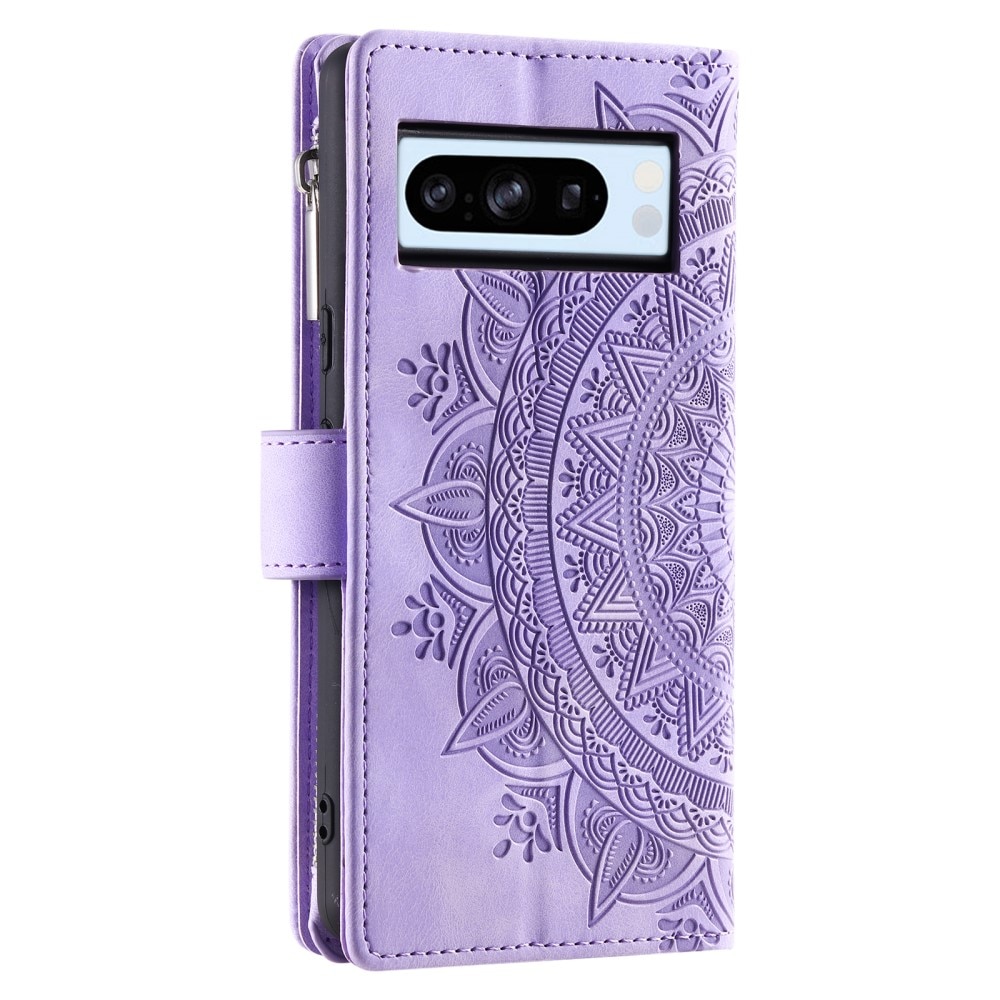 Étui portefeuille Mandala Google Pixel 8 Pro, violet