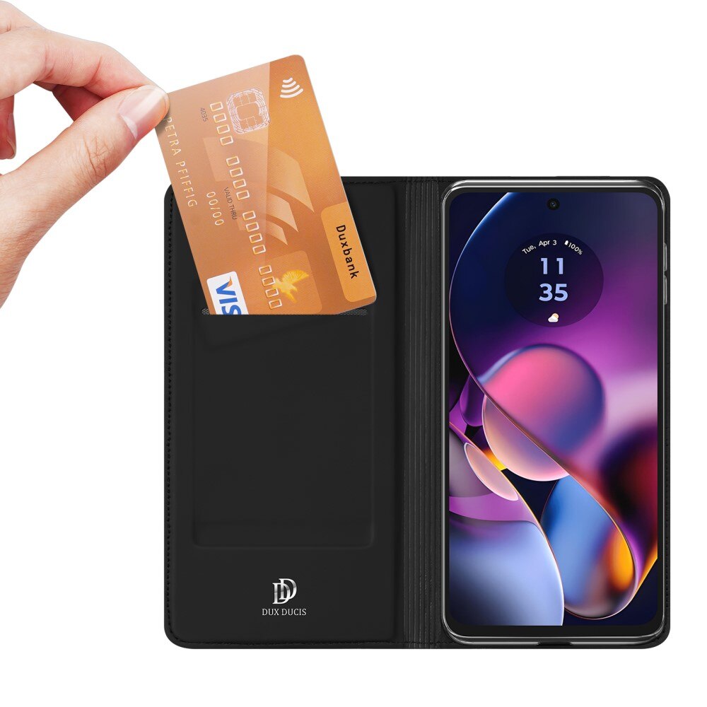 Étui portefeuille Skin Pro Series Motorola Moto G54, Noir