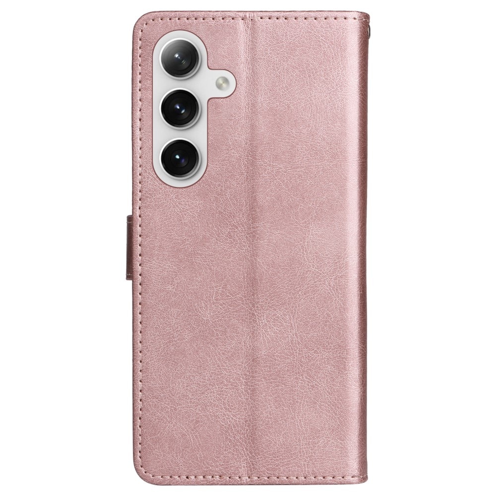 Étui portefeuille Samsung Galaxy S25 Plus, rose