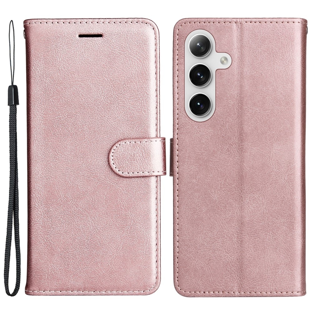 Étui portefeuille Samsung Galaxy S25 Plus, rose