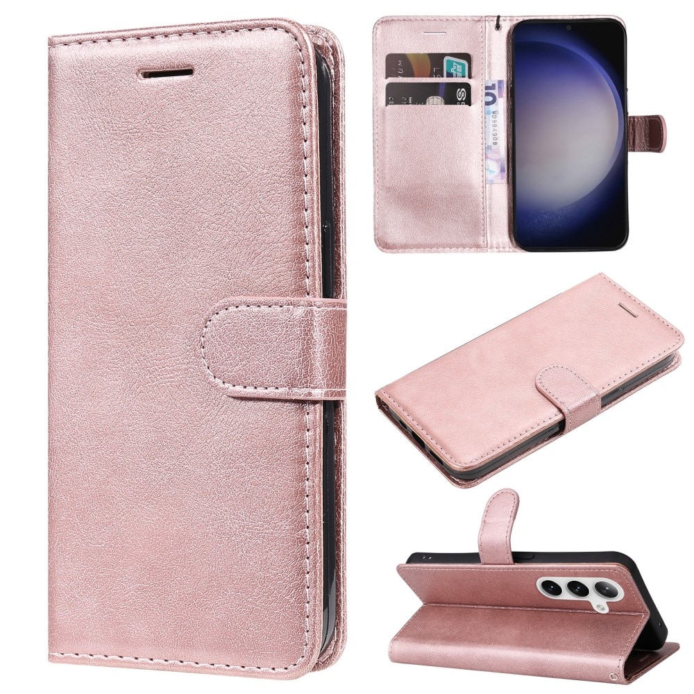 Étui portefeuille Samsung Galaxy S24 Plus, rose
