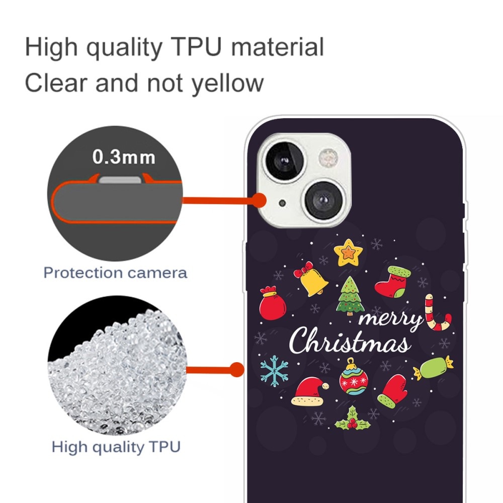 Coque TPU avec Motif de Noël iPhone 15 - Merry Christmas