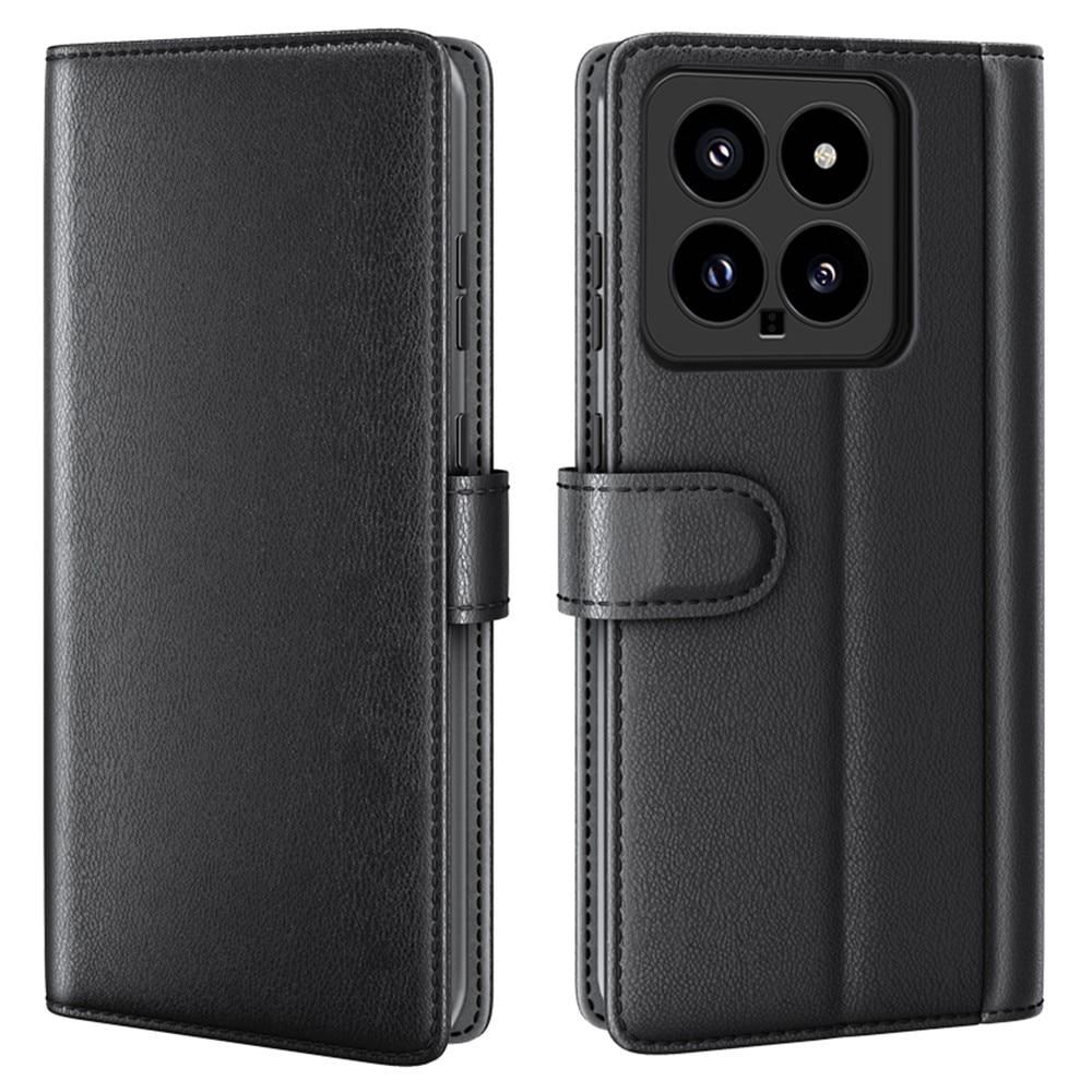 Étui en cuir veritable Xiaomi 14, Noir