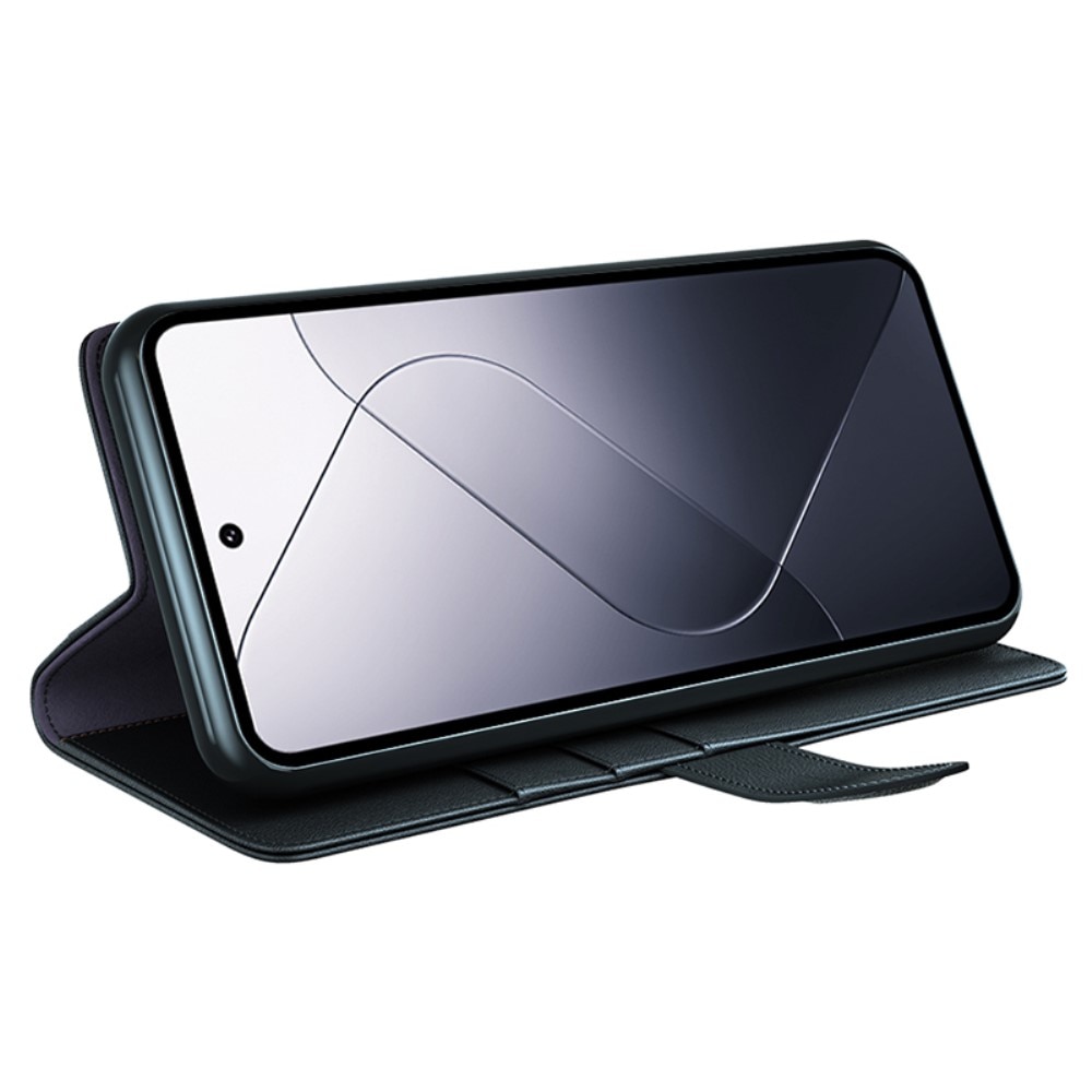 Étui en cuir veritable Xiaomi 14, Noir