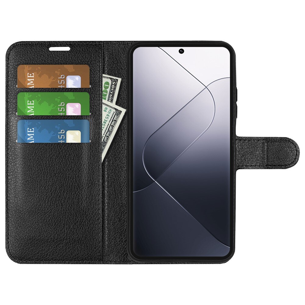 Coque portefeuille Xiaomi 14 Pro, Noir