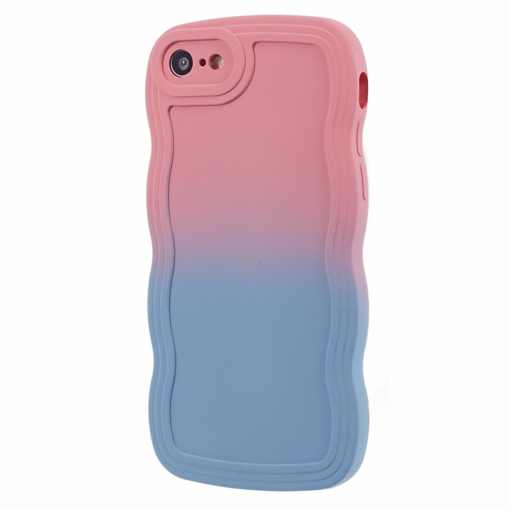 Coque Wavy Edge iPhone SE (2022), ombre rose/bleu