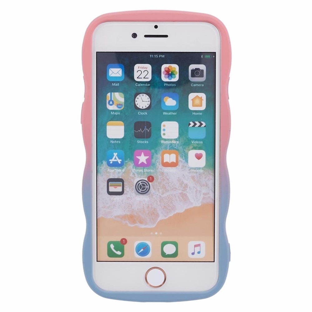 Coque Wavy Edge iPhone 8, ombre rose/bleu