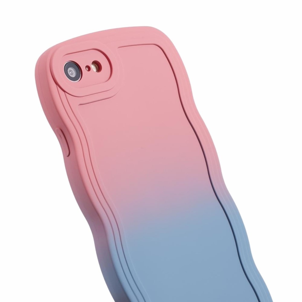 Coque Wavy Edge iPhone SE (2020), ombre rose/bleu