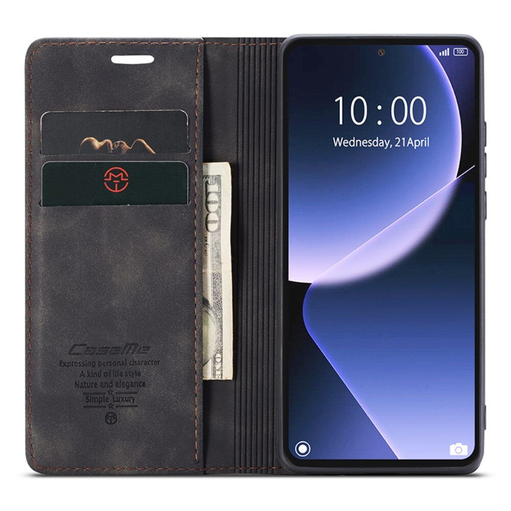 Étui portefeuille mince Xiaomi 13T, Noir