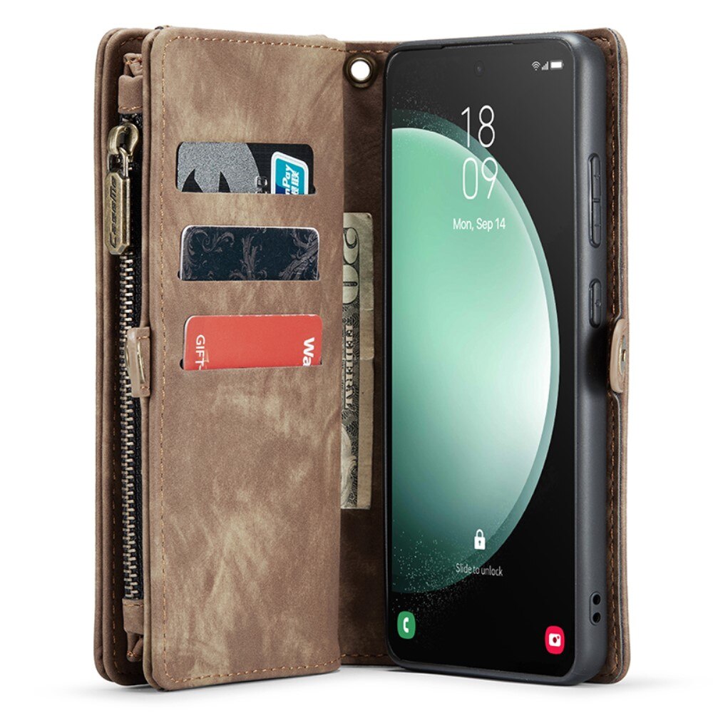Étui portefeuille multi-cartes Samsung Galaxy S23 FE, Marron