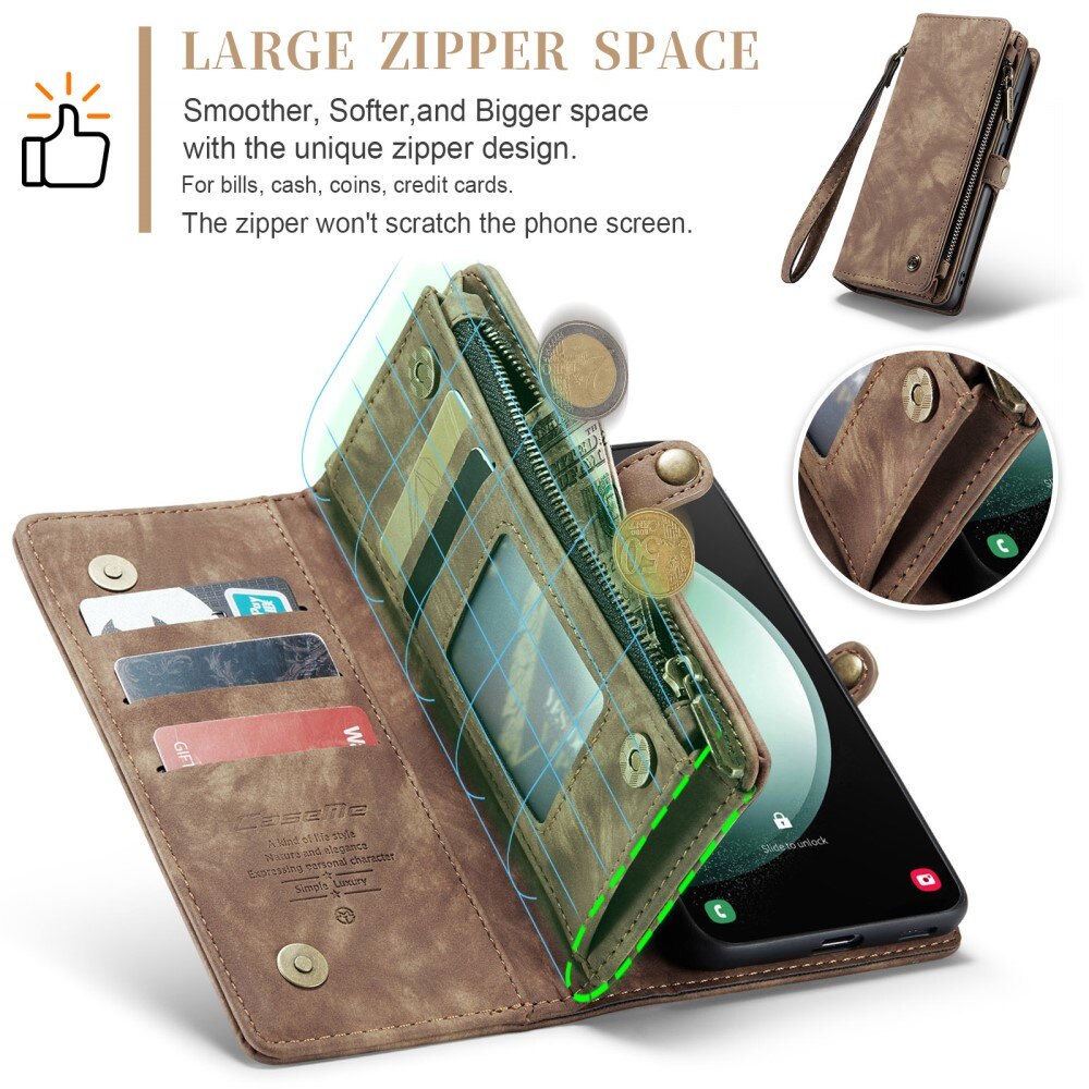 Étui portefeuille multi-cartes Samsung Galaxy S23 FE, Marron