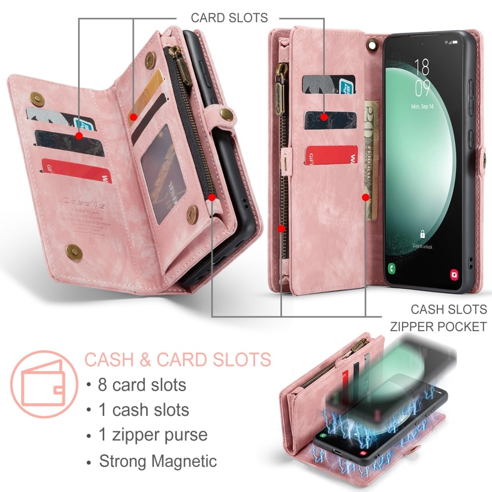 Étui portefeuille multi-cartes Samsung Galaxy S23 FE, Rose