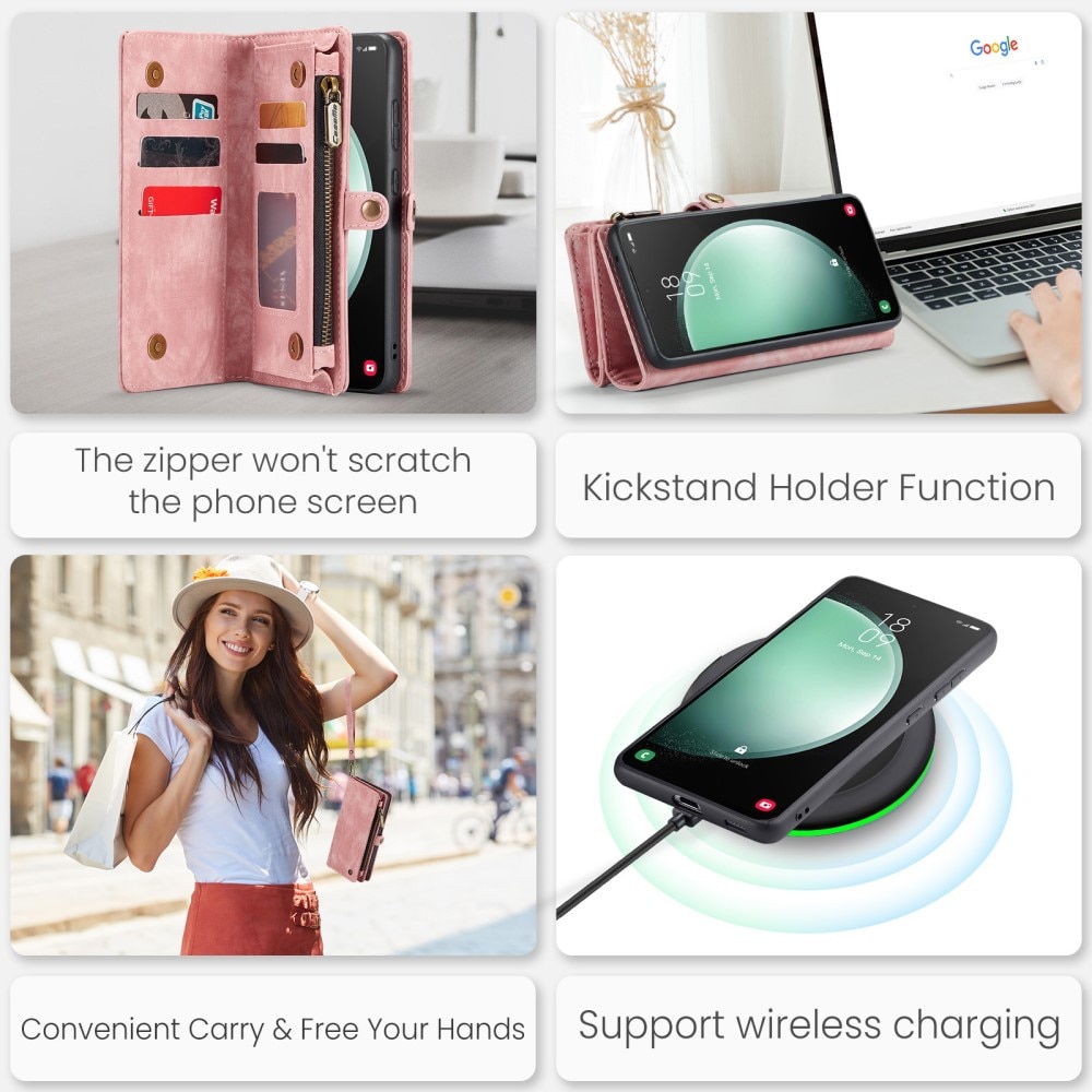 Étui portefeuille multi-cartes Samsung Galaxy S23 FE, Rose