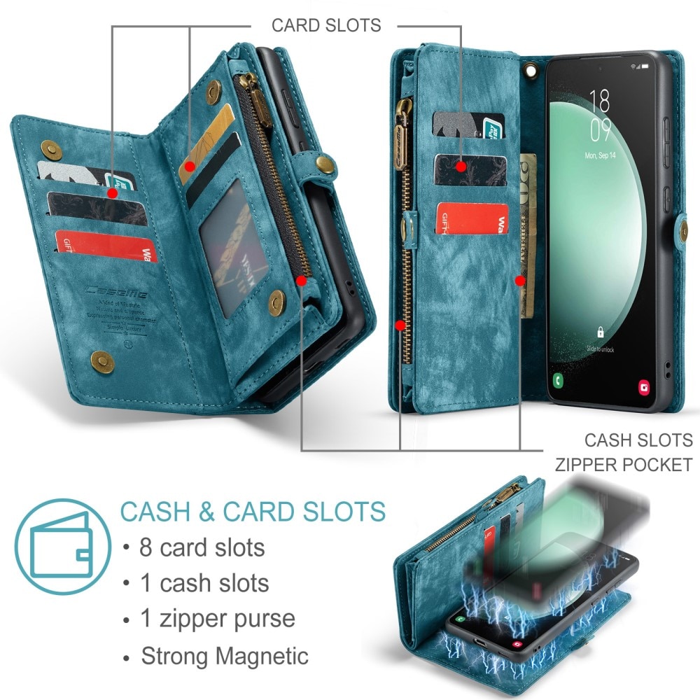 Étui portefeuille multi-cartes Samsung Galaxy S23 FE, bleu