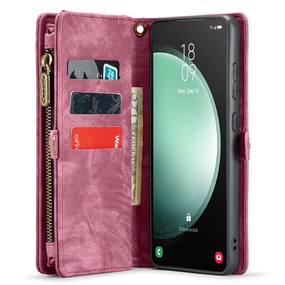 Étui portefeuille multi-cartes Samsung Galaxy S23 FE, rouge
