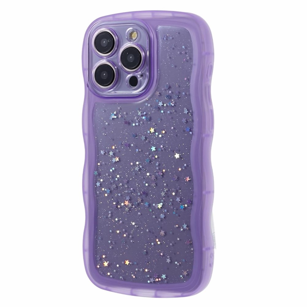 Coque pailletée Wavy Edge iPhone 15 Pro Max, violet