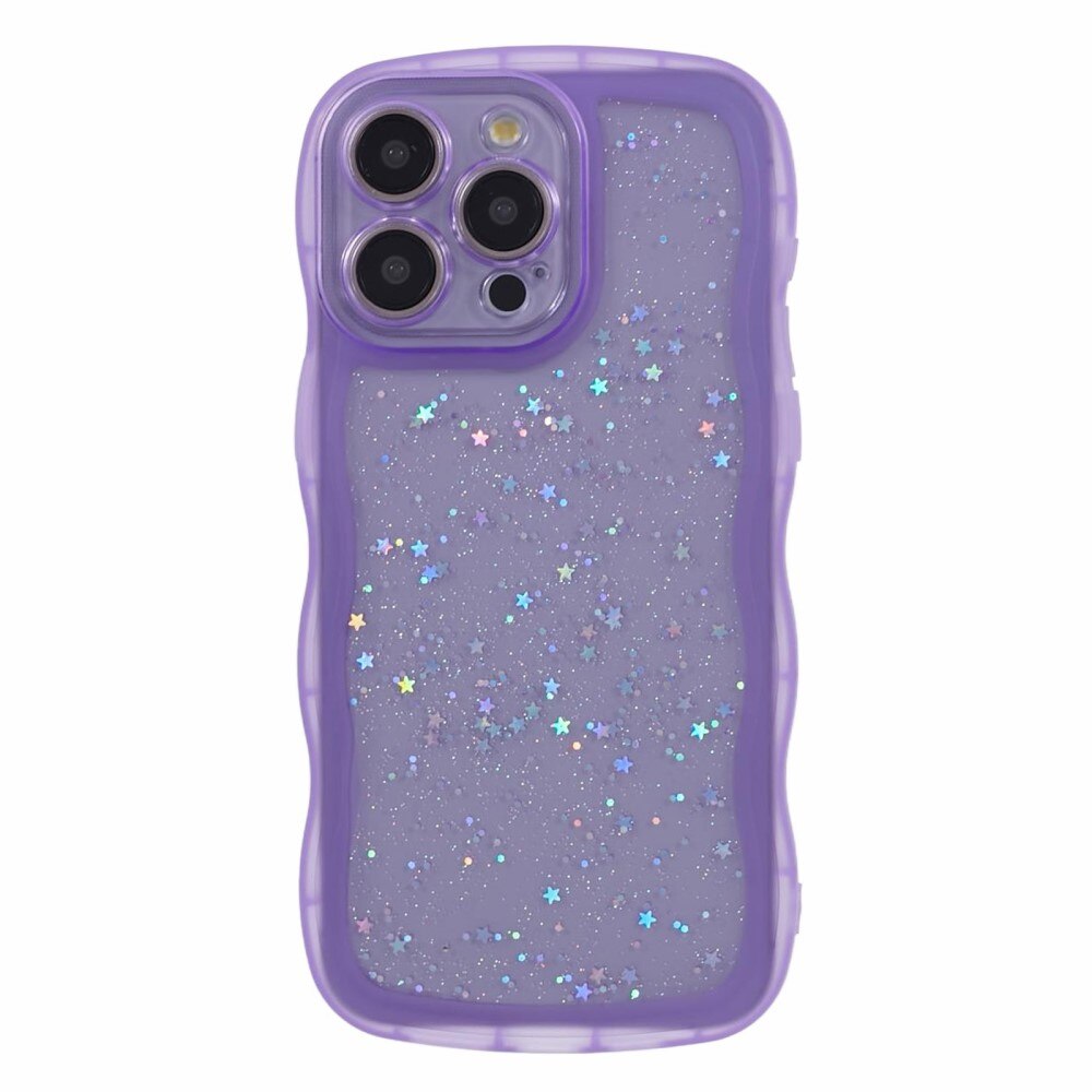 Coque pailletée Wavy Edge iPhone 15 Pro Max, violet