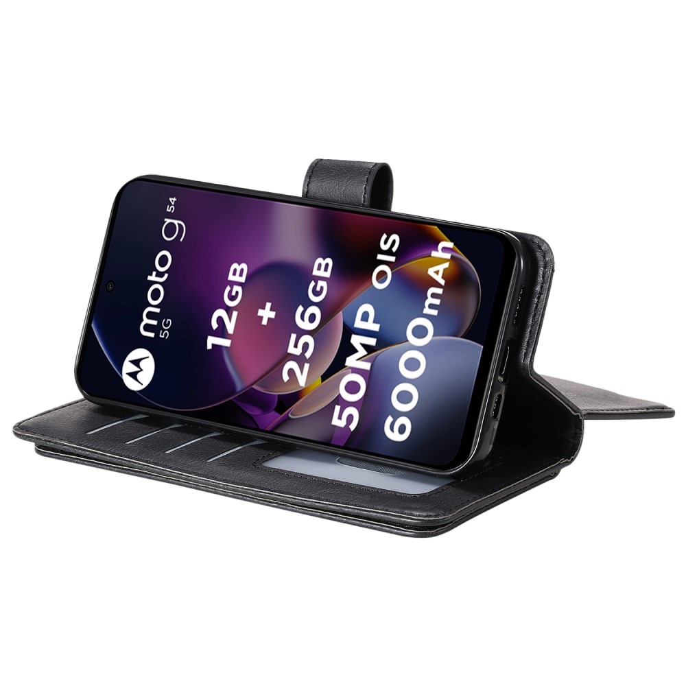 Coque portefeuille Multi-slot Motorola Moto G54, noir