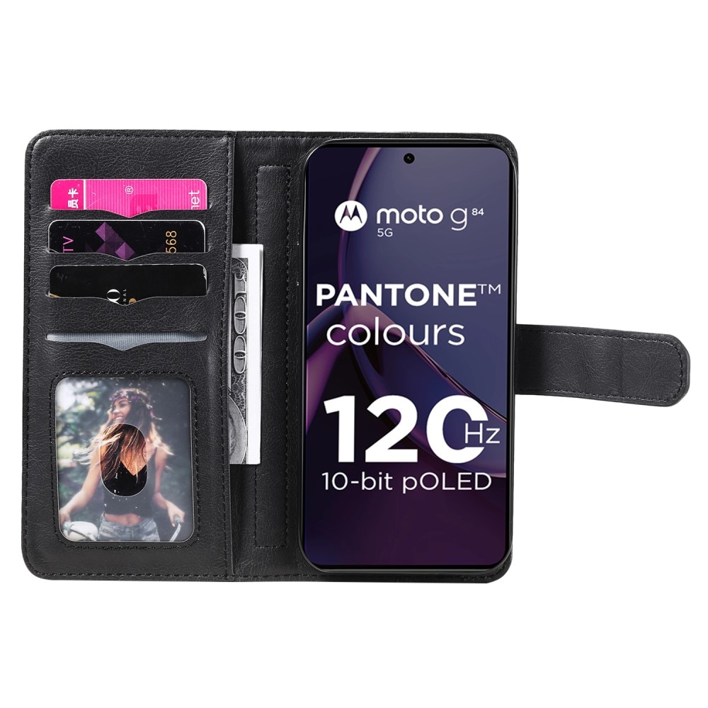 Coque portefeuille Multi-slot Motorola Moto G84, noir