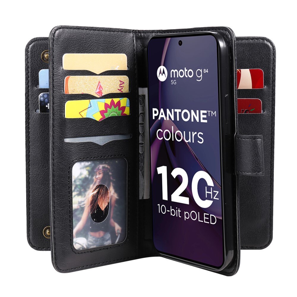 Coque portefeuille Multi-slot Motorola Moto G84, noir