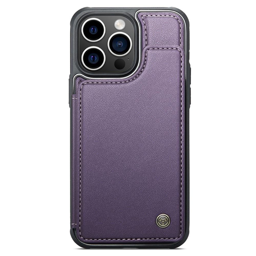 Coque porte-cartes anti-RFID iPhone 15 Pro, violet