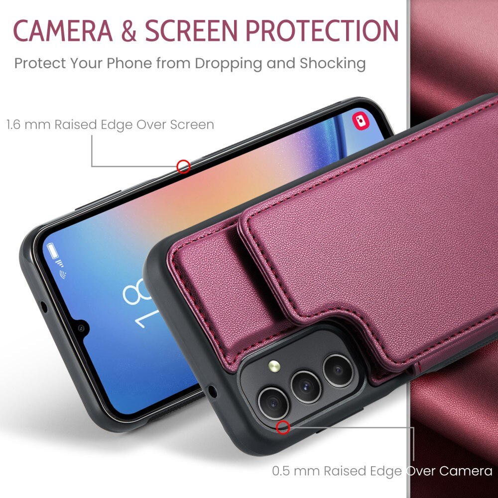 Coque porte-cartes anti-RFID Samsung Galaxy A54, rouge