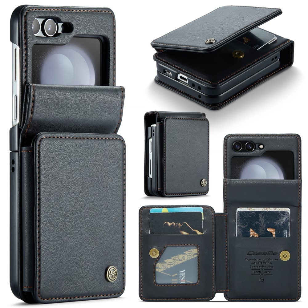 Coque porte-cartes anti-RFID Samsung Galaxy Z Flip 6, noir