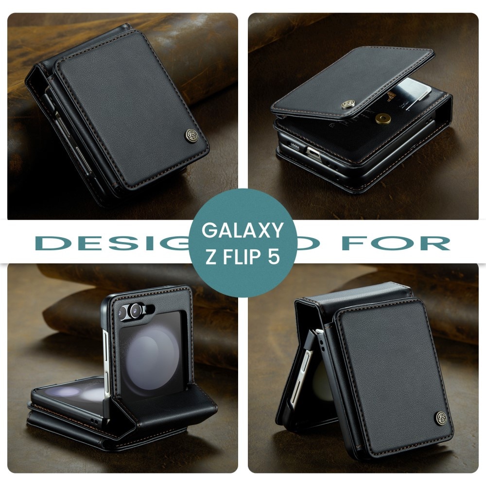 Coque porte-cartes anti-RFID Samsung Galaxy Z Flip 5, noir