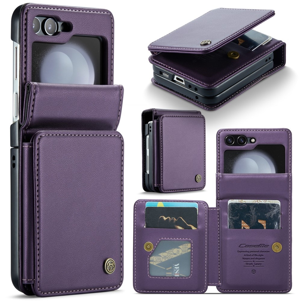 Coque porte-cartes anti-RFID Samsung Galaxy Z Flip 5, violet
