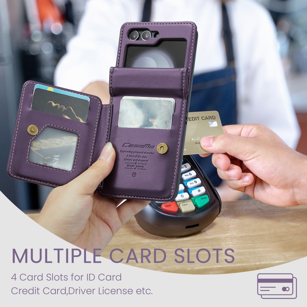 Coque porte-cartes anti-RFID Samsung Galaxy Z Flip 6, violet