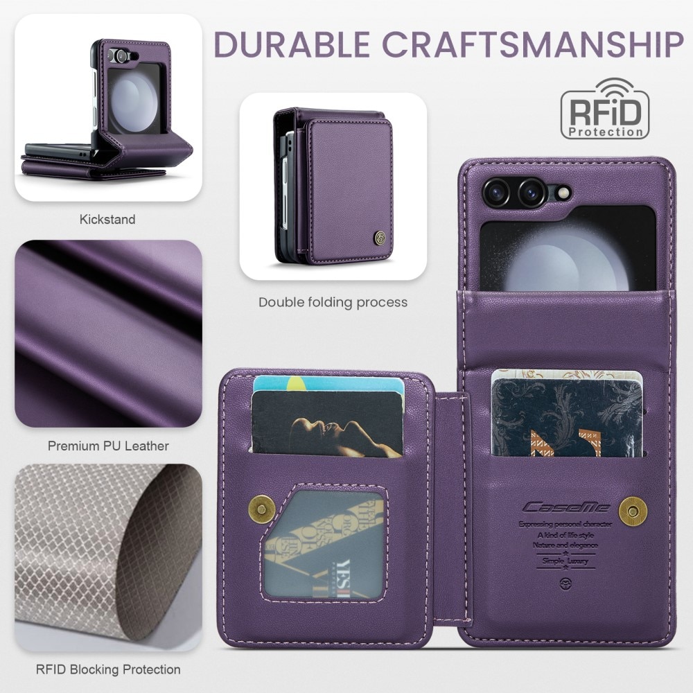 Coque porte-cartes anti-RFID Samsung Galaxy Z Flip 6, violet