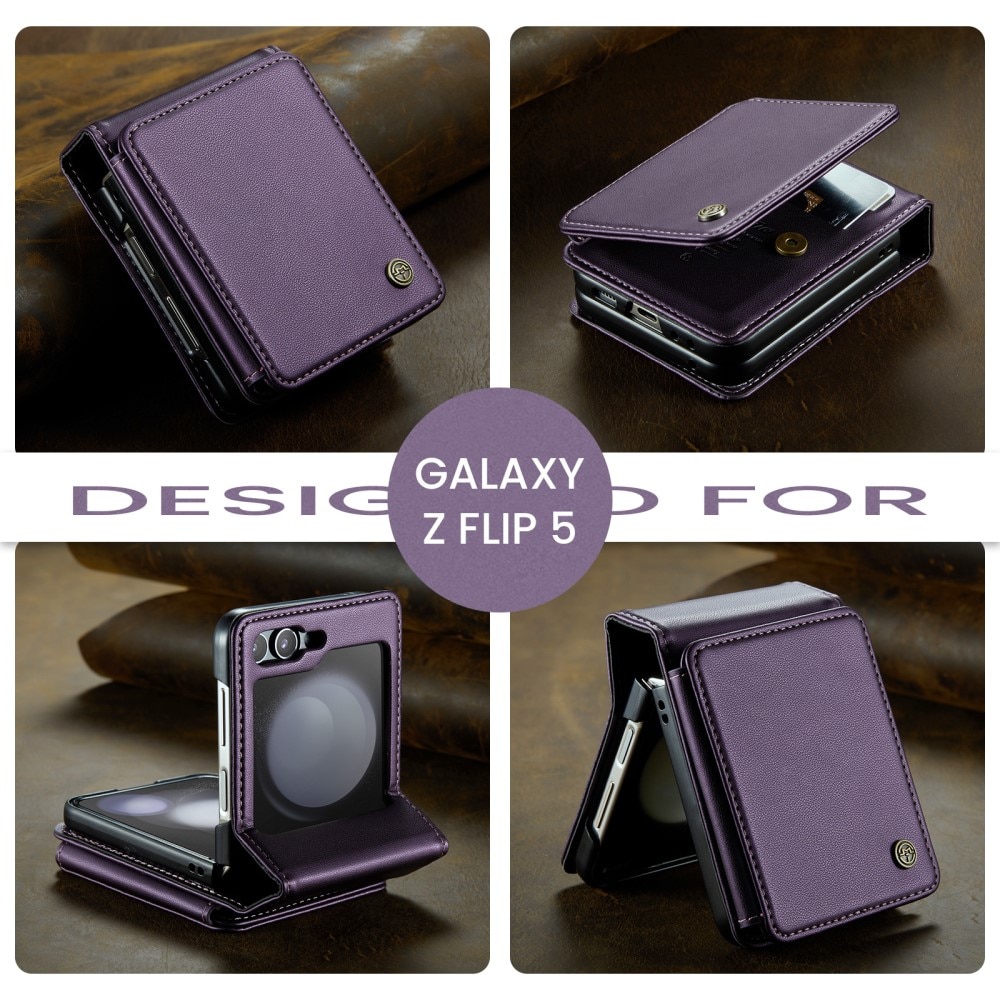 Coque porte-cartes anti-RFID Samsung Galaxy Z Flip 5, violet