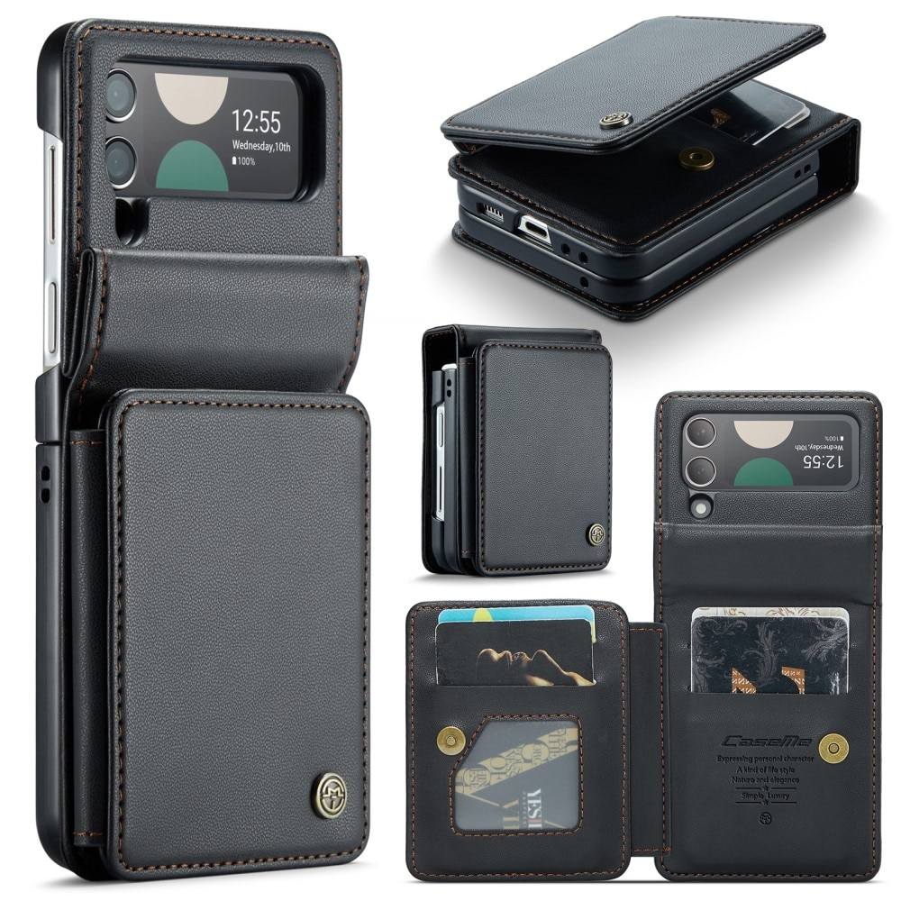 Coque porte-cartes anti-RFID Samsung Galaxy Z Flip 3, noir