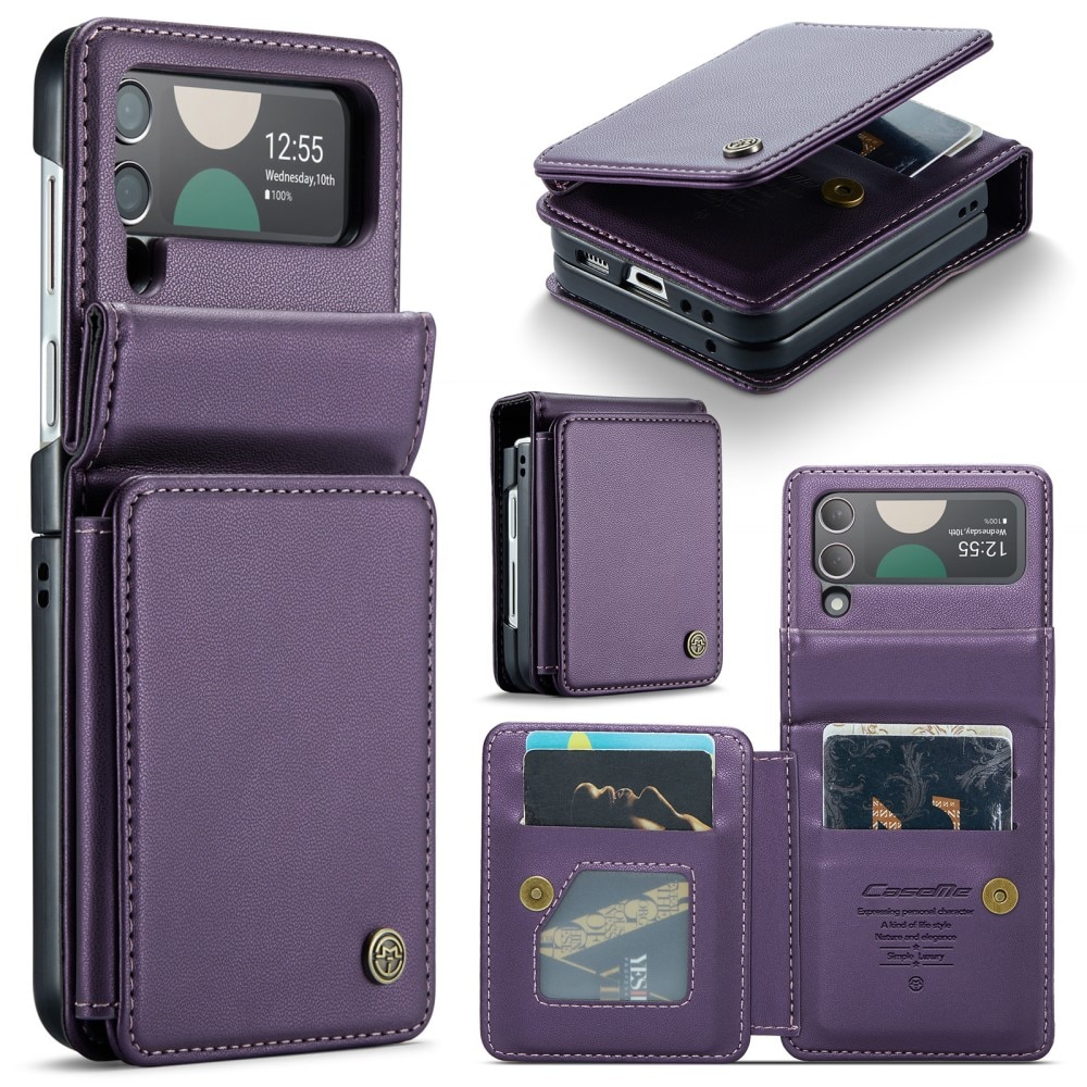 Coque porte-cartes anti-RFID Samsung Galaxy Z Flip 4, violet