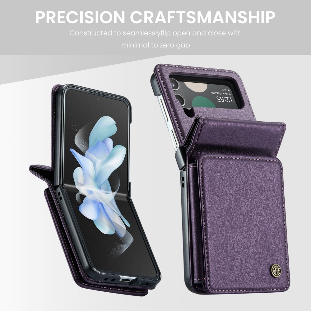 Coque porte-cartes anti-RFID Samsung Galaxy Z Flip 4, violet