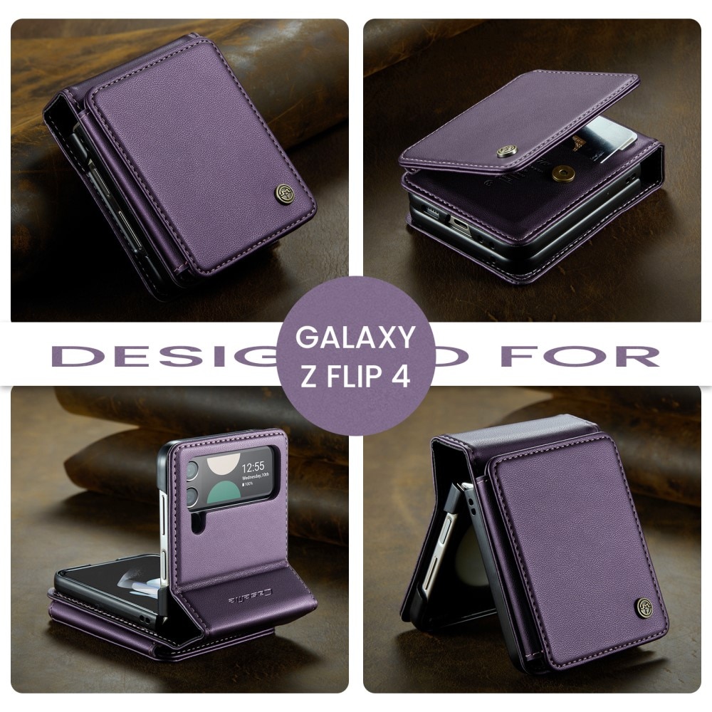 Coque porte-cartes anti-RFID Samsung Galaxy Z Flip 4, violet