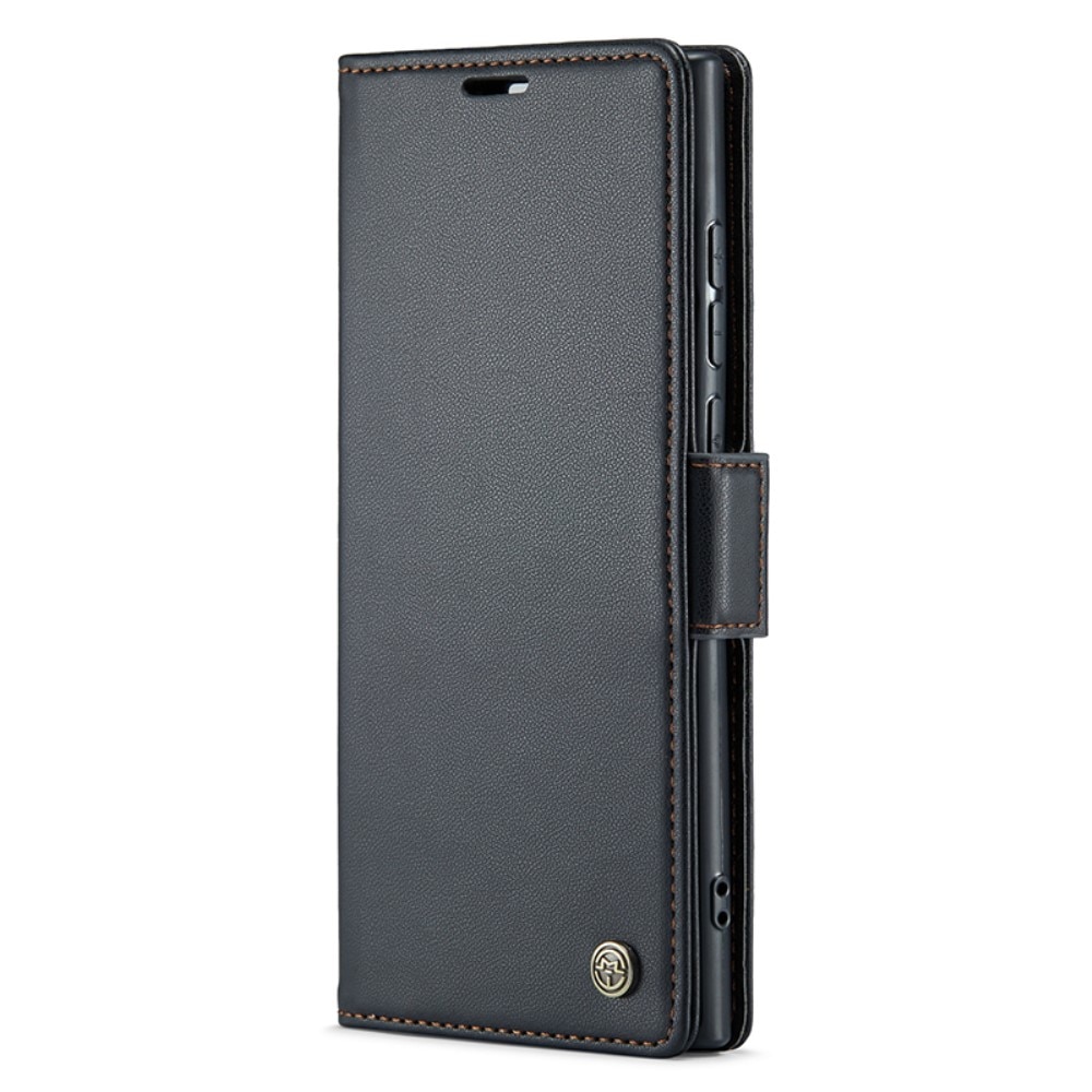 Étui portefeuille mince anti-RFID Samsung Galaxy S24 Ultra, Noir