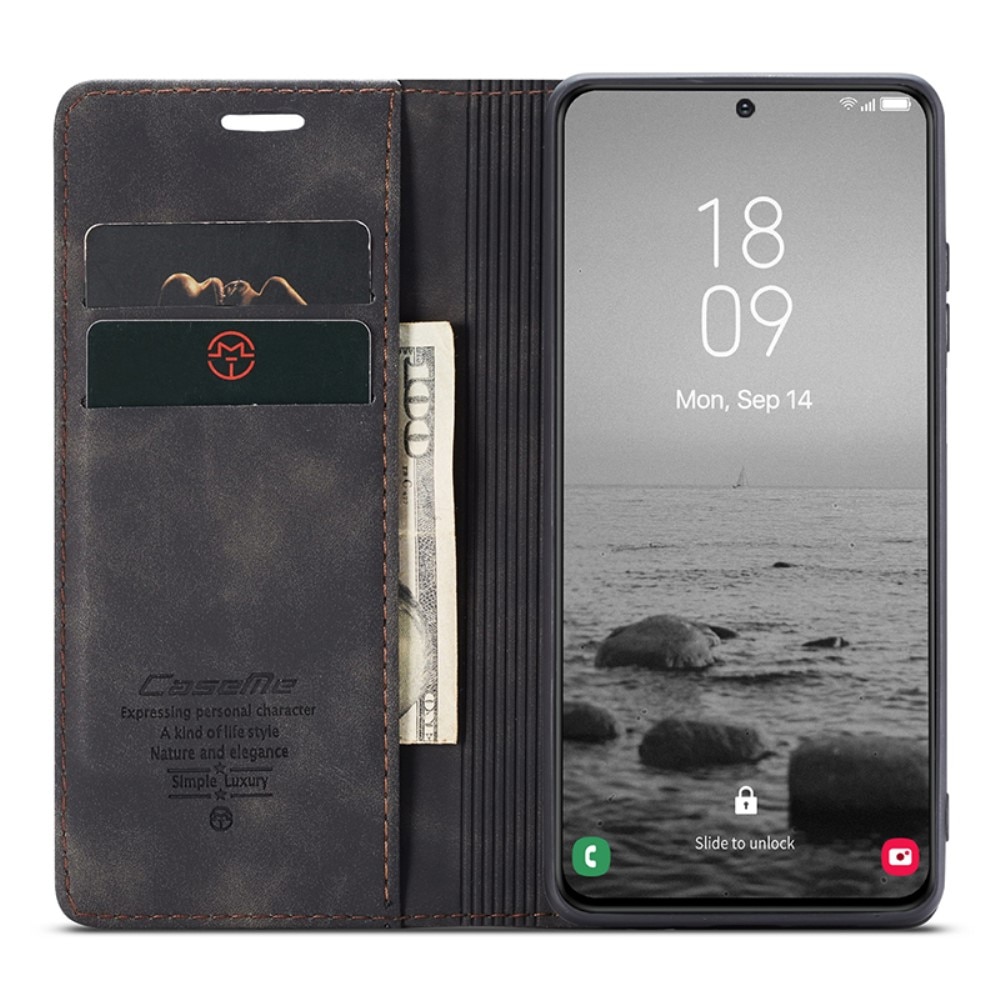 Étui portefeuille mince Samsung Galaxy S24 Plus, noir