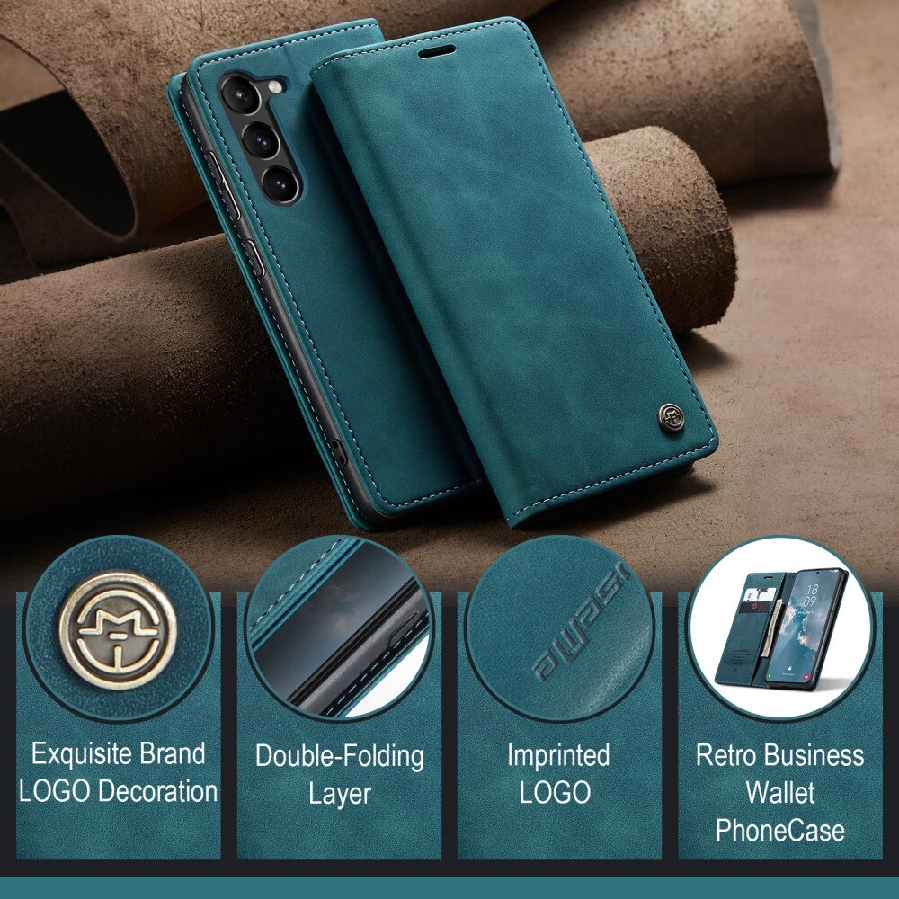 Étui portefeuille mince Samsung Galaxy S24 Plus, Bleu