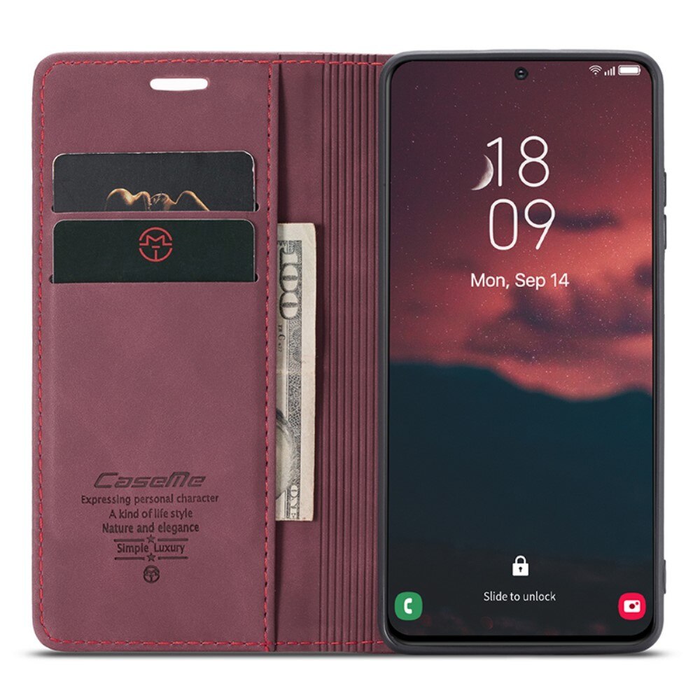 Étui portefeuille mince Samsung Galaxy S24 Plus, Rouge