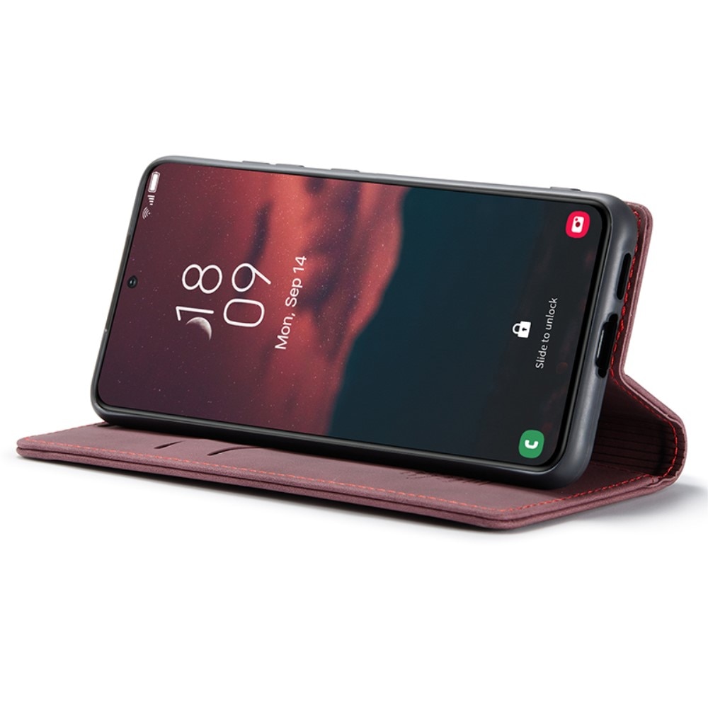 Étui portefeuille mince Samsung Galaxy S24 Plus, rouge