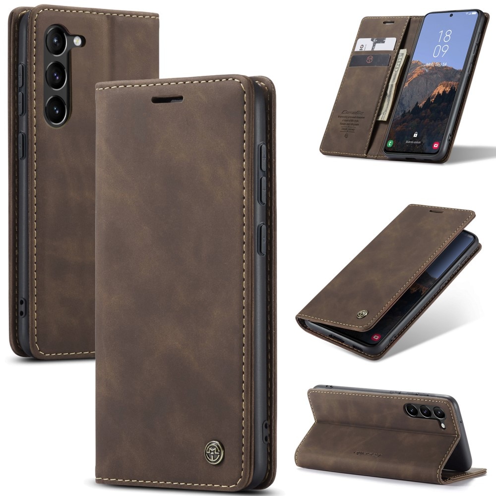 Étui portefeuille mince Samsung Galaxy S24, Marron