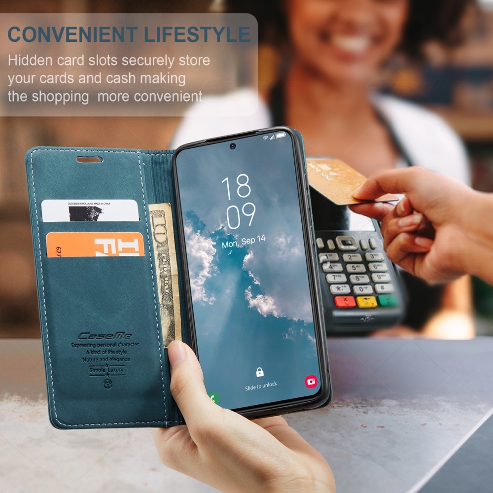 Étui portefeuille mince Samsung Galaxy S24, Bleu