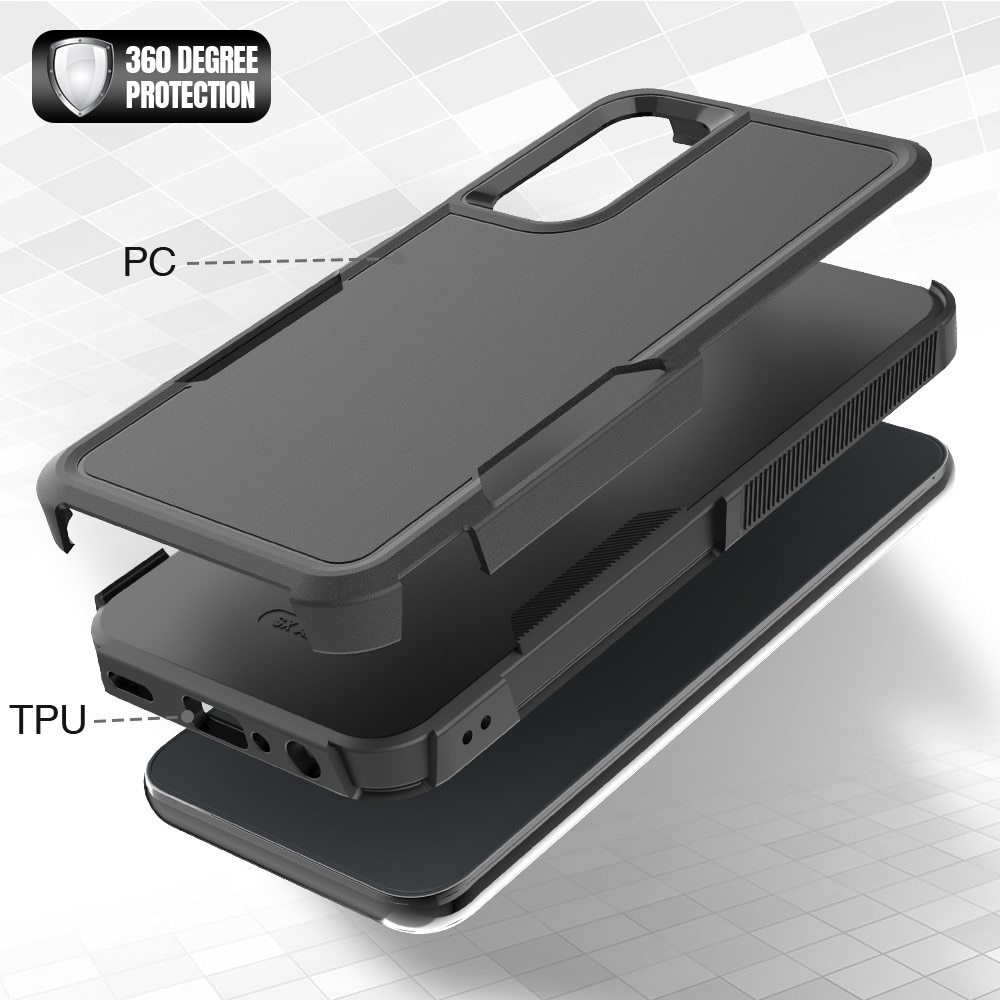 Coque hybride Off-road Samsung Galaxy A25, noir