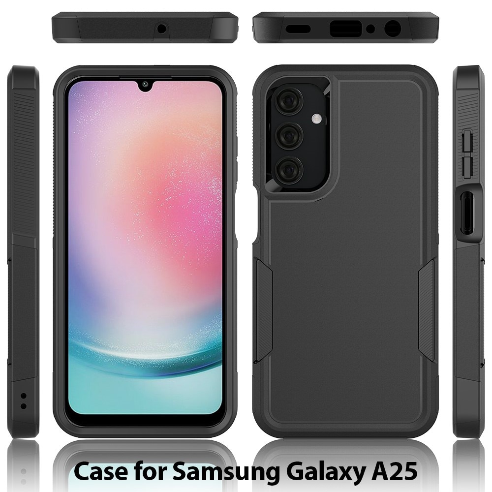 Coque hybride Off-road Samsung Galaxy A25, noir