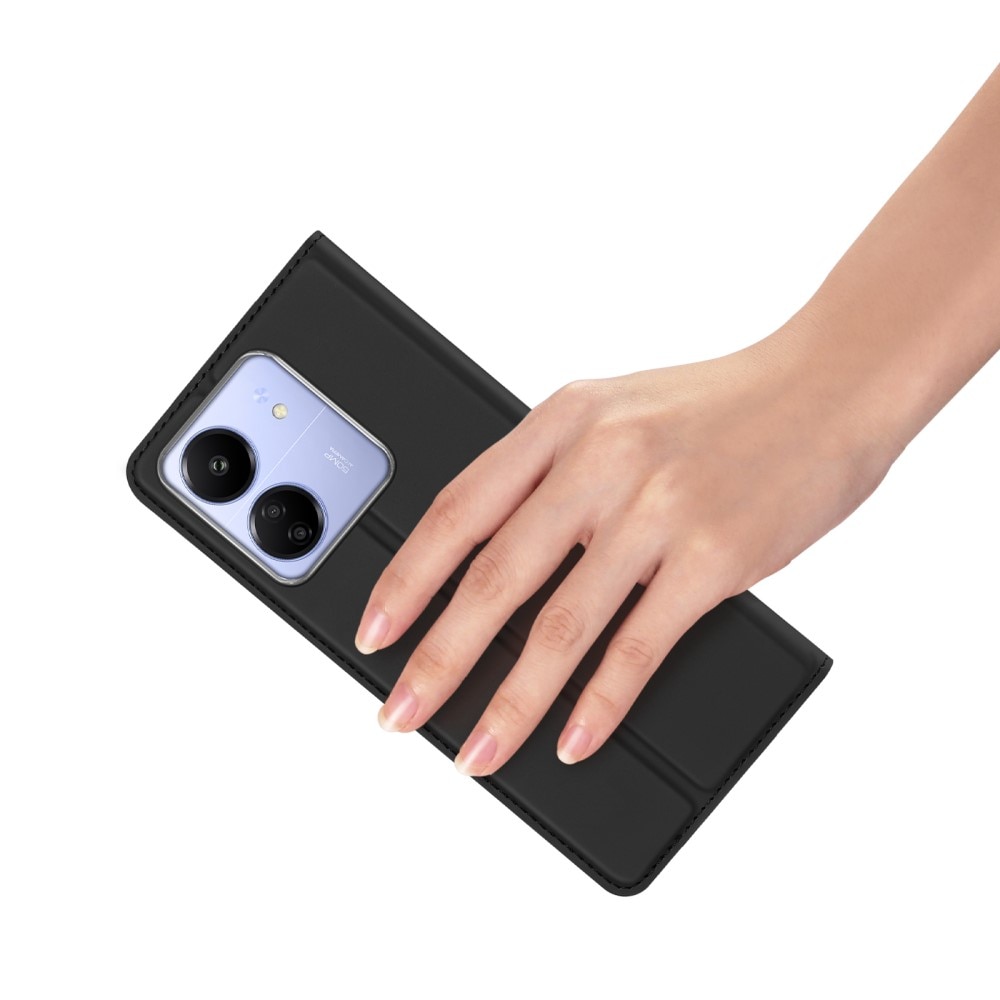 Étui portefeuille Skin Pro Series Xiaomi Redmi 13C, Noir