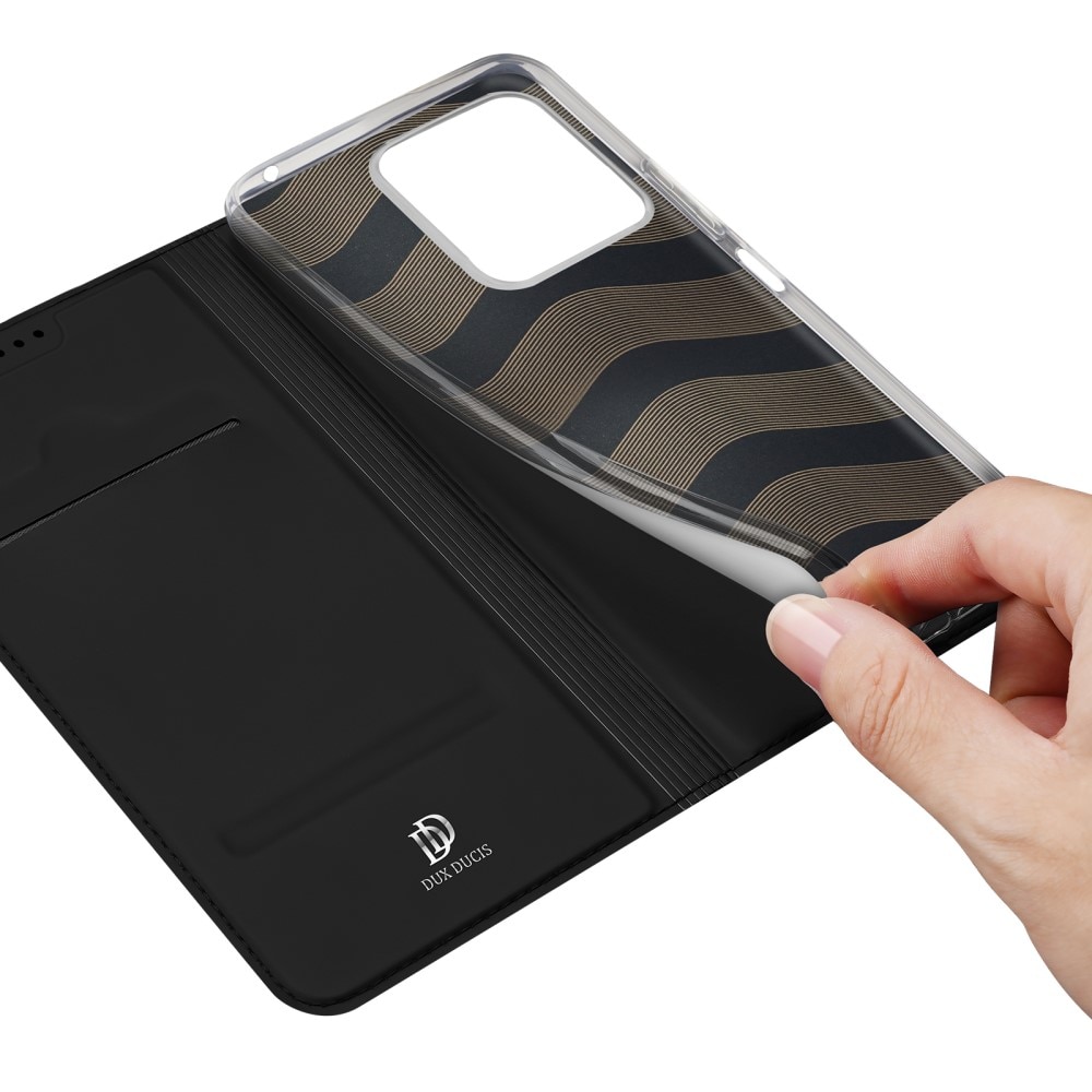 Étui portefeuille Skin Pro Series Xiaomi Redmi 13C, Noir