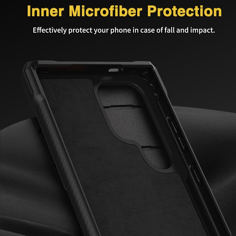 Card Case with Lens Shield & Kickstand Samsung Galaxy S24 Ultra, noir
