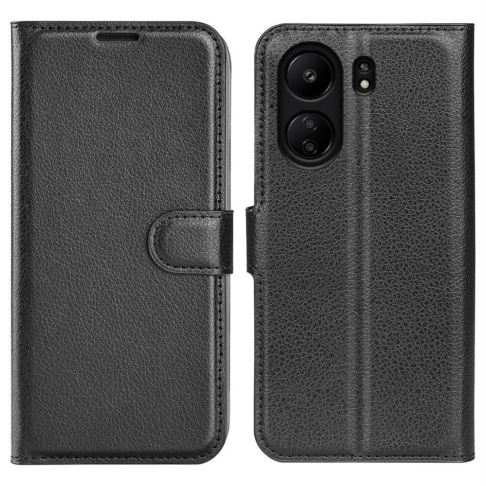 Coque portefeuille Xiaomi Redmi 13C, noir