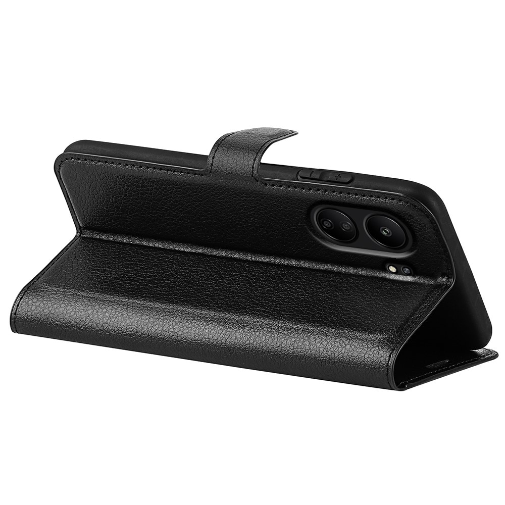 Coque portefeuille Xiaomi Redmi 13C, noir